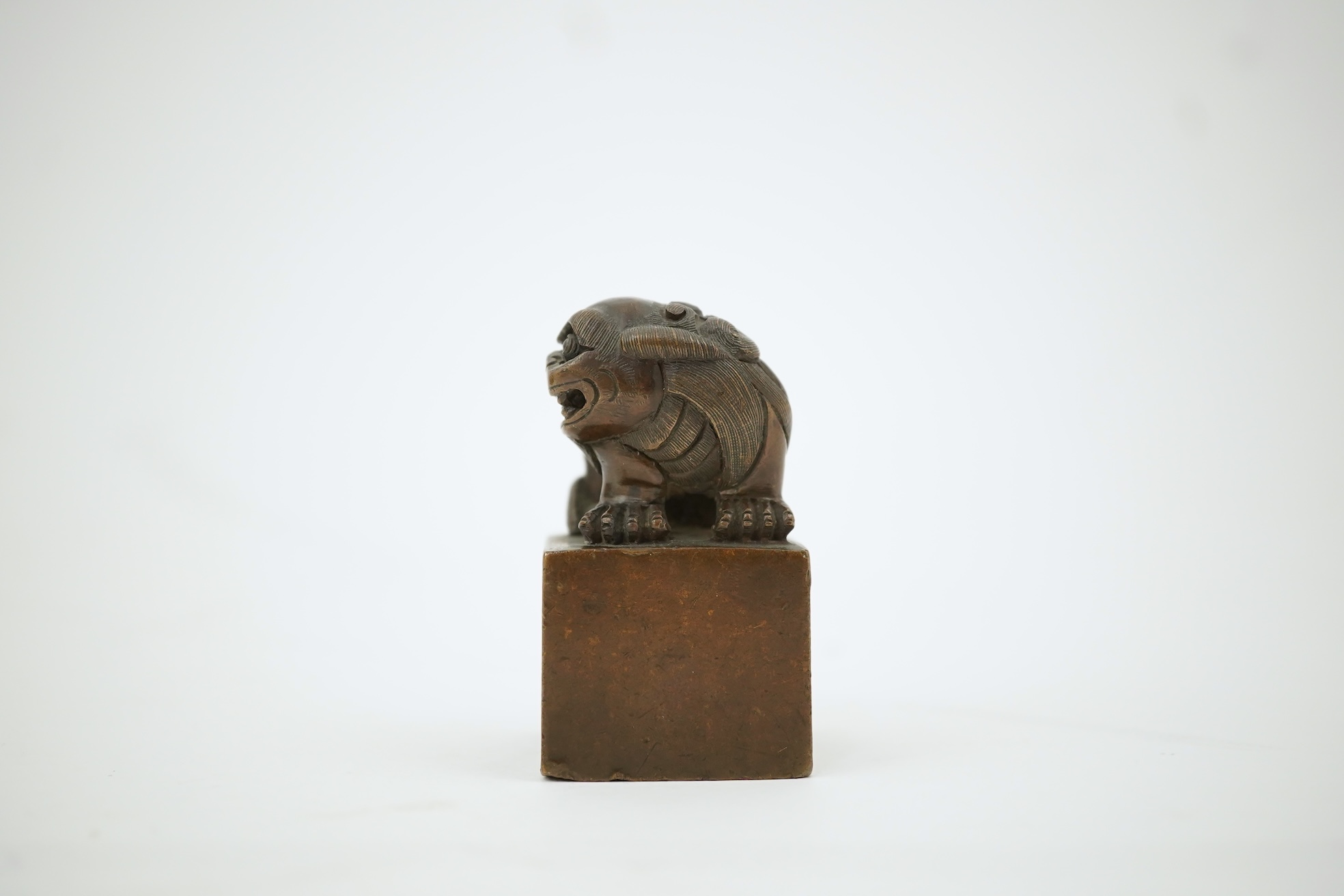 A Chinese bronze 'lion-dog' seal, 19th century